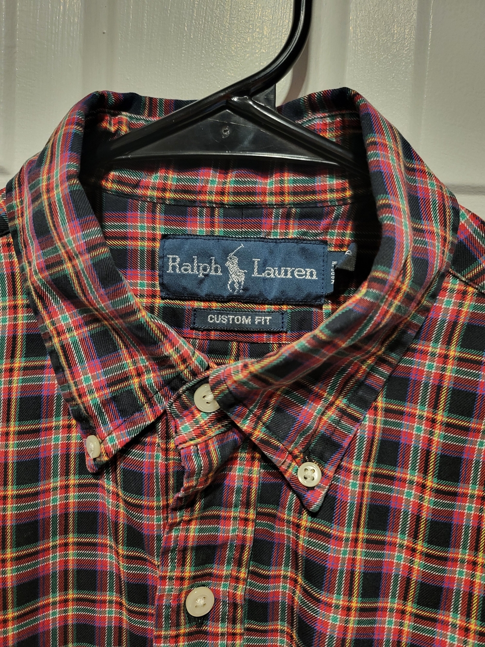 Ralph Lauren Red, Green & Navy Plaid Button-Down Shirt S/P